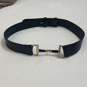 Massimo Dutti Leather Black Belt | Size Small